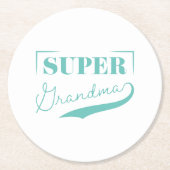 Super Grandma Runder Pappuntersetzer (Vorderseite)