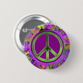 SUPER Groovy Friedenszeichen Button (Vorne & Hinten)