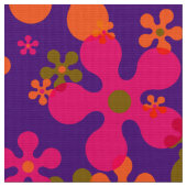 Super Groovy lila 70er-Stoffmuster Stoff (Nahaufnahme)