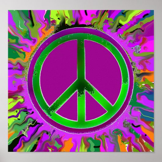 SUPER Groovy Peace Sign Poster (Vorne)