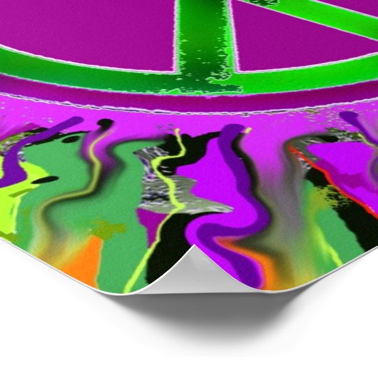 SUPER Groovy Peace Sign Poster (Ecke)