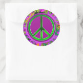 SUPER Groovy Peace Sign Runder Aufkleber (Tasche)