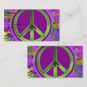 SUPER Groovy Peace Sign Visitenkarte (Vorne/Hinten)