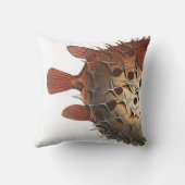 SUPER GROSSE Puffer-Fisch-Koralle/Orange 20" Kissen (Rückseite)