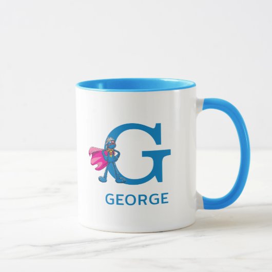 Super Grover Ihren Namen und Monogram G hinzufügen Tasse (Rechts)
