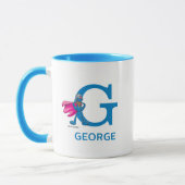Super Grover Ihren Namen und Monogram G hinzufügen Tasse (Links)