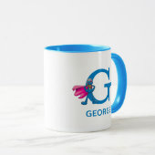 Super Grover Ihren Namen und Monogram G hinzufügen Tasse (VorderseiteRechts)