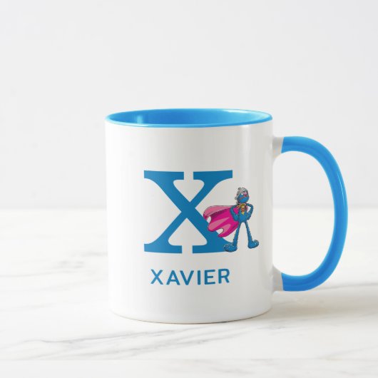 Super Grover Ihren Namen und Monogramm X hinzufüge Tasse (Rechts)