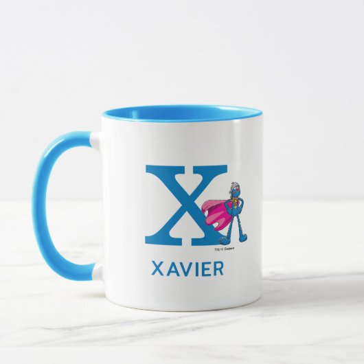 Super Grover Ihren Namen und Monogramm X hinzufüge Tasse (Links)