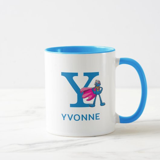 Super Grover Ihren Namen und Monogramm Y hinzufüge Tasse (Rechts)