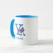 Super Grover Ihren Namen und Monogramm Y hinzufüge Tasse (Vorderseite Links)