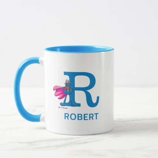 Super Grover Name & Monogramm R Tasse (Links)