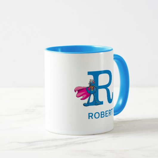 Super Grover Name & Monogramm R Tasse (VorderseiteRechts)
