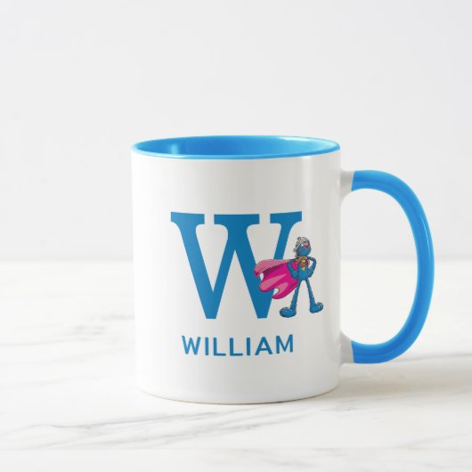 Super Grover Name & Monogramm W Tasse (Rechts)