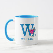 Super Grover Name & Monogramm W Tasse (Links)