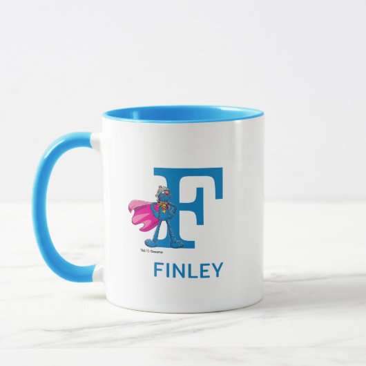 Super Grover Name und Monogramm F Tasse (Links)