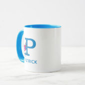 Super Grover Name und Monogramm hinzufügen P Tasse (Vorderseite Links)