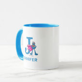 Super Grover Name und Monogramm J Tasse (Vorderseite Links)