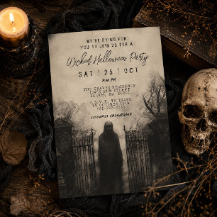 Super Gruseliger Sensenmann Böse Halloween-Party Einladung