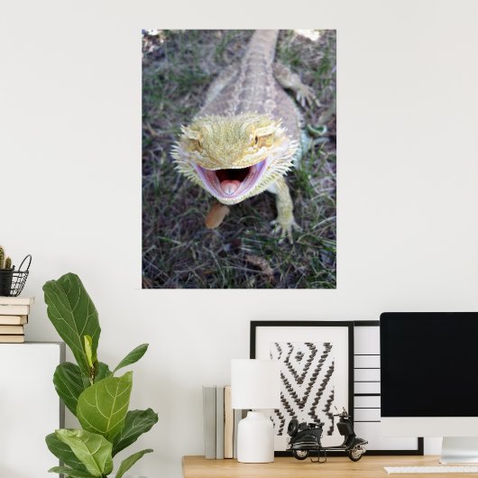 Super Happy Bearded Dragon Poster (Heimbüro)