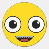 Super Happy Face Runder Aufkleber (Vorderseite)