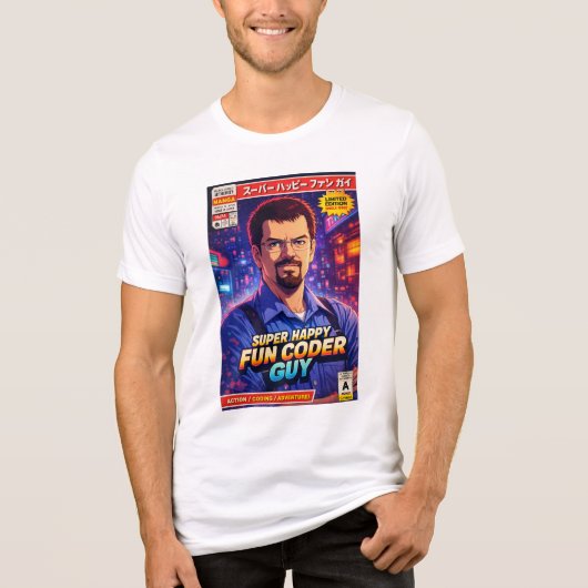 Super Happy Fun Coder Guy Cover Art Nr. Eins Tri-Blend Shirt (Vorderseite)