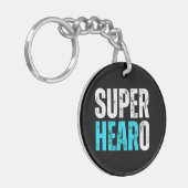 Super Hearo - Deaf / Cochlear Implant Warrior Schlüsselanhänger (Vorderseite links)