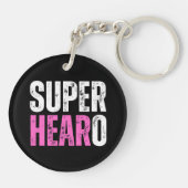 Super Hearo - Deaf / Cochlear Implant Warrior Schlüsselanhänger (Rückseite)