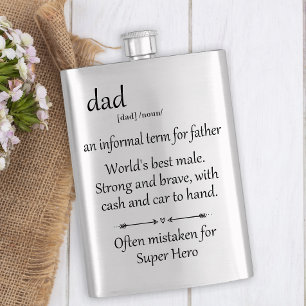 Super-Held Papa-Geschenk zum Vatertag Flachmann