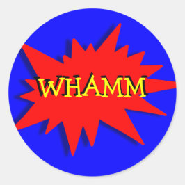 Super-Held Party Theme Red Blue Runder Aufkleber