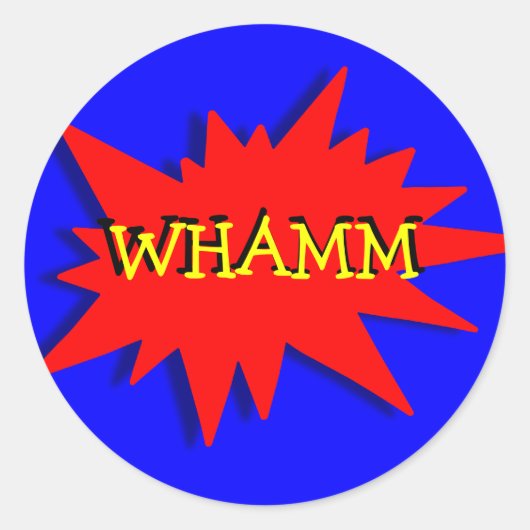 Super-Held Party Theme Red Blue Runder Aufkleber (Vorderseite)