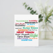 Super-Held Super-Power Postkarte (Stehend Vorderseite)