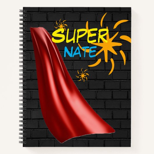 Super-Helden-Individuelle Name-Notebook Notizblock (Vorderseite)