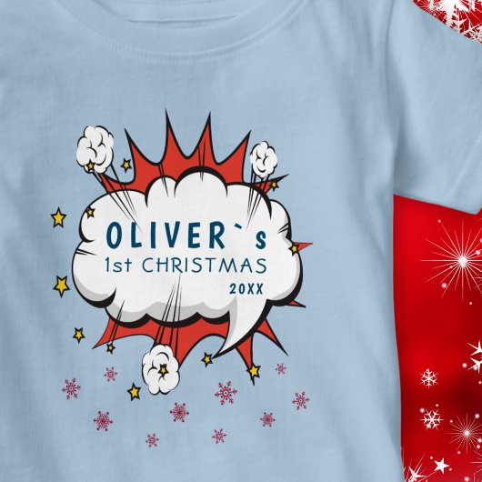 Super Hero Baby`s erste Weihnachtsschneeflocken Baby T-shirt