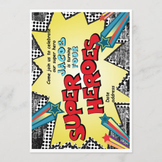 SUPER HERO BIRTHDAY INVITATION EINLADUNG