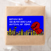 Super Hero Birthday Party Große Labels (Insitu)