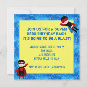 Super Hero Boys Bithday Party Einladung (Rückseite)
