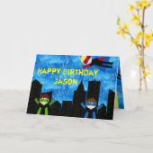 Super Hero Boys Bithday Party Karte (Gelbe Blume)
