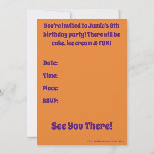 Super Hero Cat Party Einladung (Rückseite)