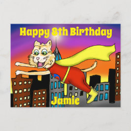 Super Hero Cat Postcard Postkarte