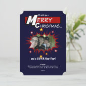 Super Hero Christmas Feiertagskarte (Stehend Vorderseite)