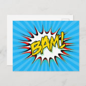 Super Hero Classic Bam! Aktionsblase Postkarte (Vorne/Hinten)