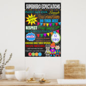 Super Hero Classroom Sign Poster (Küche)