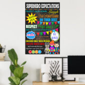Super Hero Classroom Sign Poster (Heimbüro)