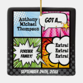 Super Hero Comic Book Adoption, Familiengeschenk Keramikornament (Rückseite)