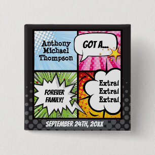 Super Hero Comic Book Adoption, Party Supplier Button