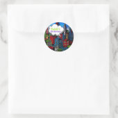 Super Hero Comic Book City Geburtstagsparty Runder Aufkleber (Tasche)