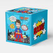 Super Hero Comic Style Boy Birthday Foto Geschenkschachtel (Vorderseite)