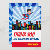 Super Hero Dankeschön-Karte Dankeskarte (Vorne/Hinten)