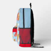 Super Hero Flying Caped Sandwich Fun Bedruckter Rucksack (Rechts)